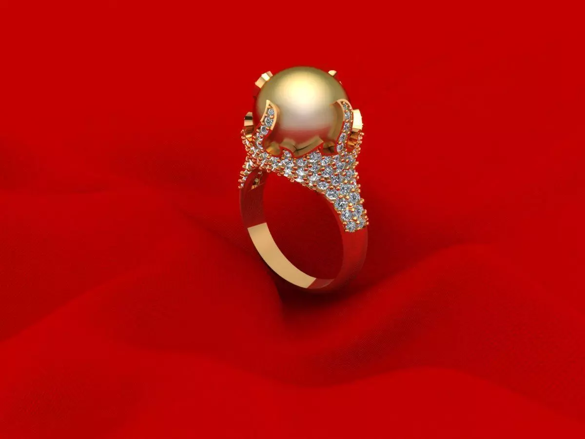 Pear Woman Wedding Ring 191 3D print model