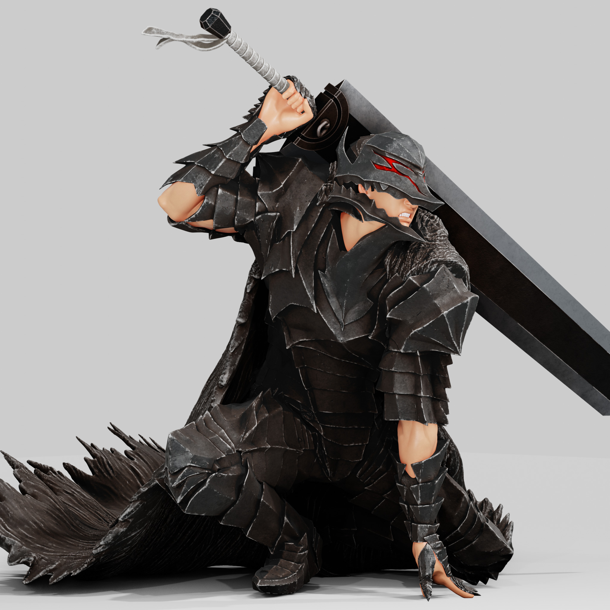 GUTS - BERSERK ARMOR WITH DRAGON SLAYER - FAN PRINT FIGURE 3D print model_5
