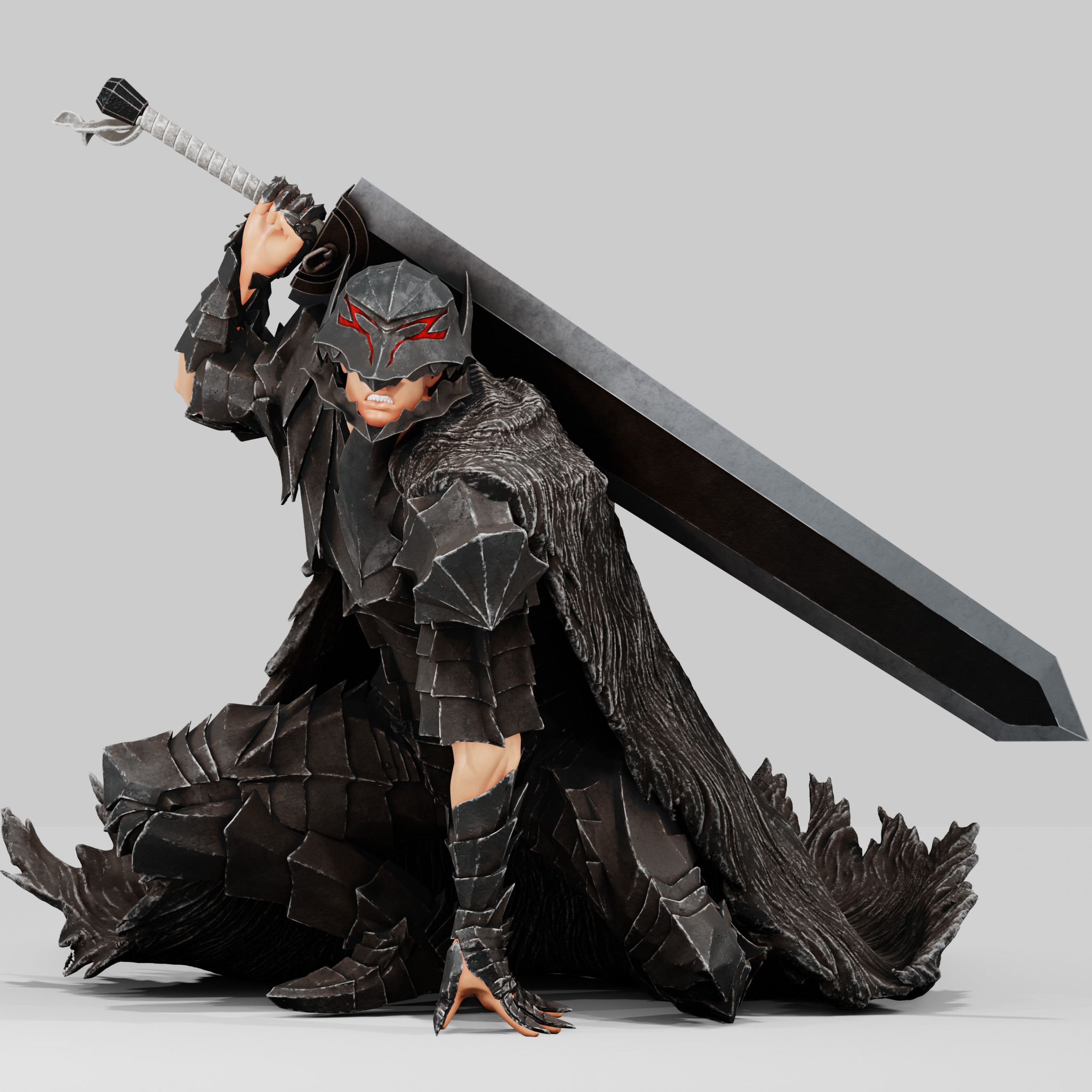 GUTS - BERSERK ARMOR WITH DRAGON SLAYER - FAN PRINT FIGURE 3D print model_1