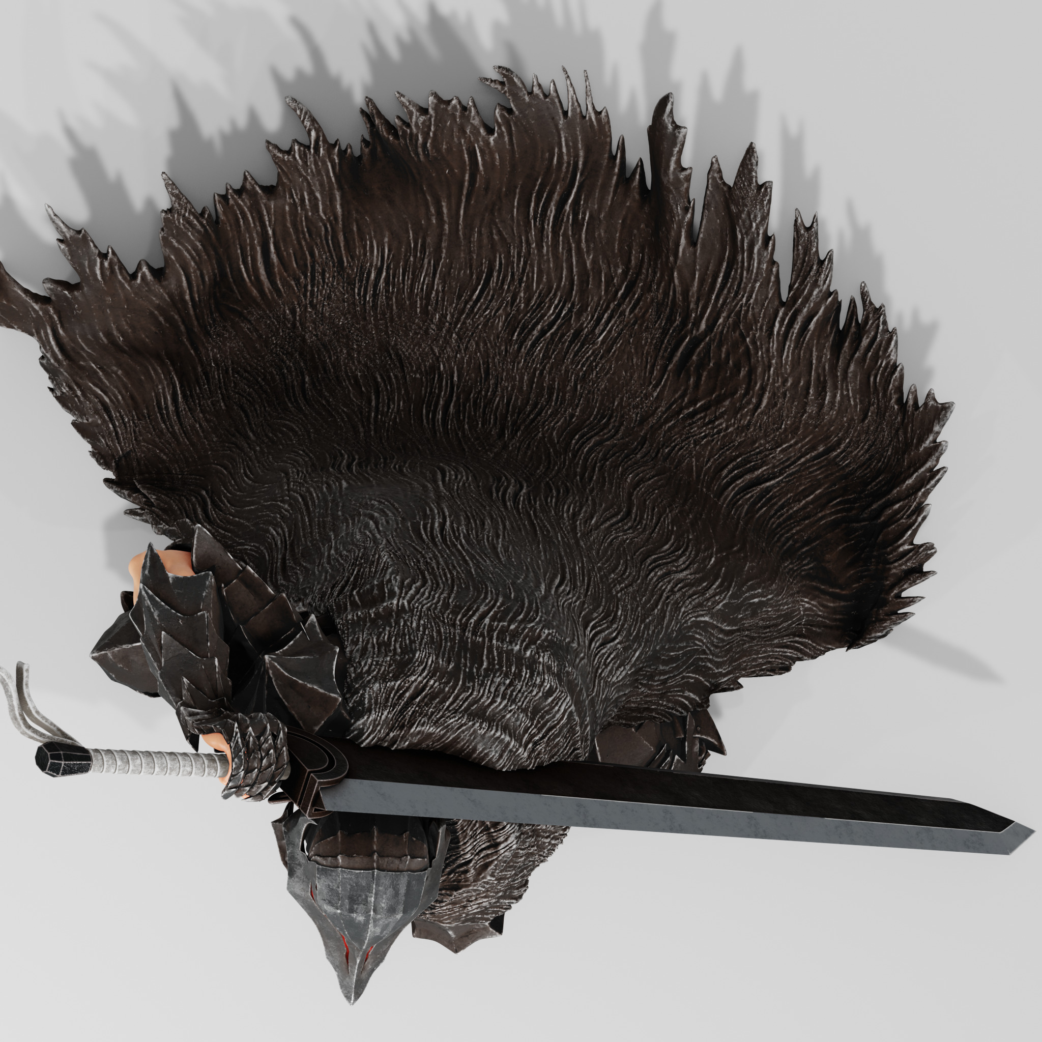 GUTS - BERSERK ARMOR WITH DRAGON SLAYER - FAN PRINT FIGURE 3D print model_12