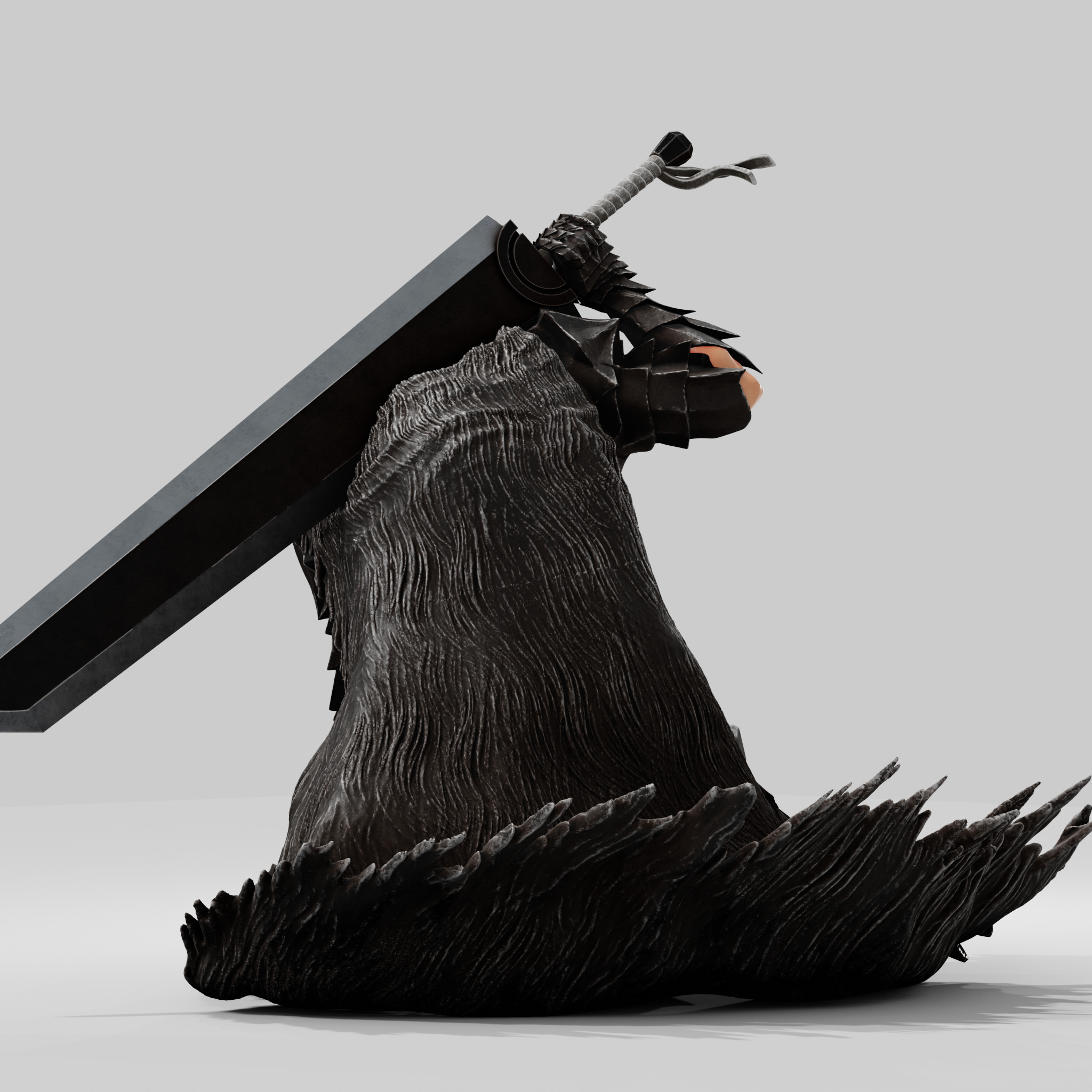 GUTS - BERSERK ARMOR WITH DRAGON SLAYER - FAN PRINT FIGURE 3D print model_7