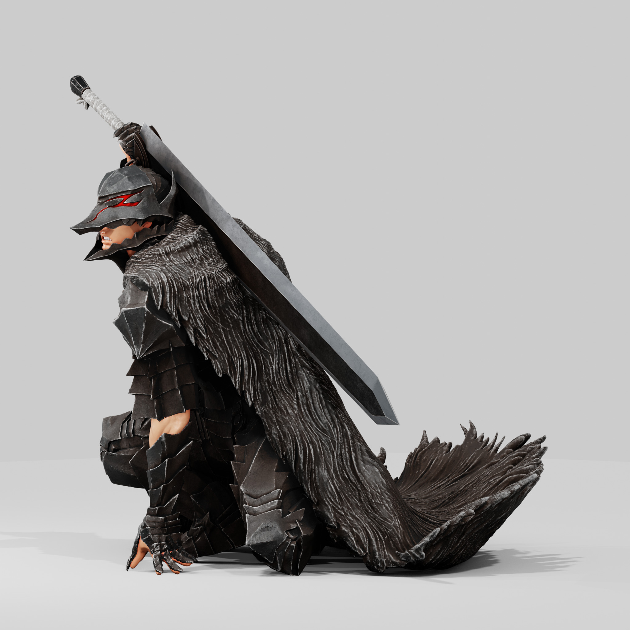 GUTS - BERSERK ARMOR WITH DRAGON SLAYER - FAN PRINT FIGURE 3D print model_8