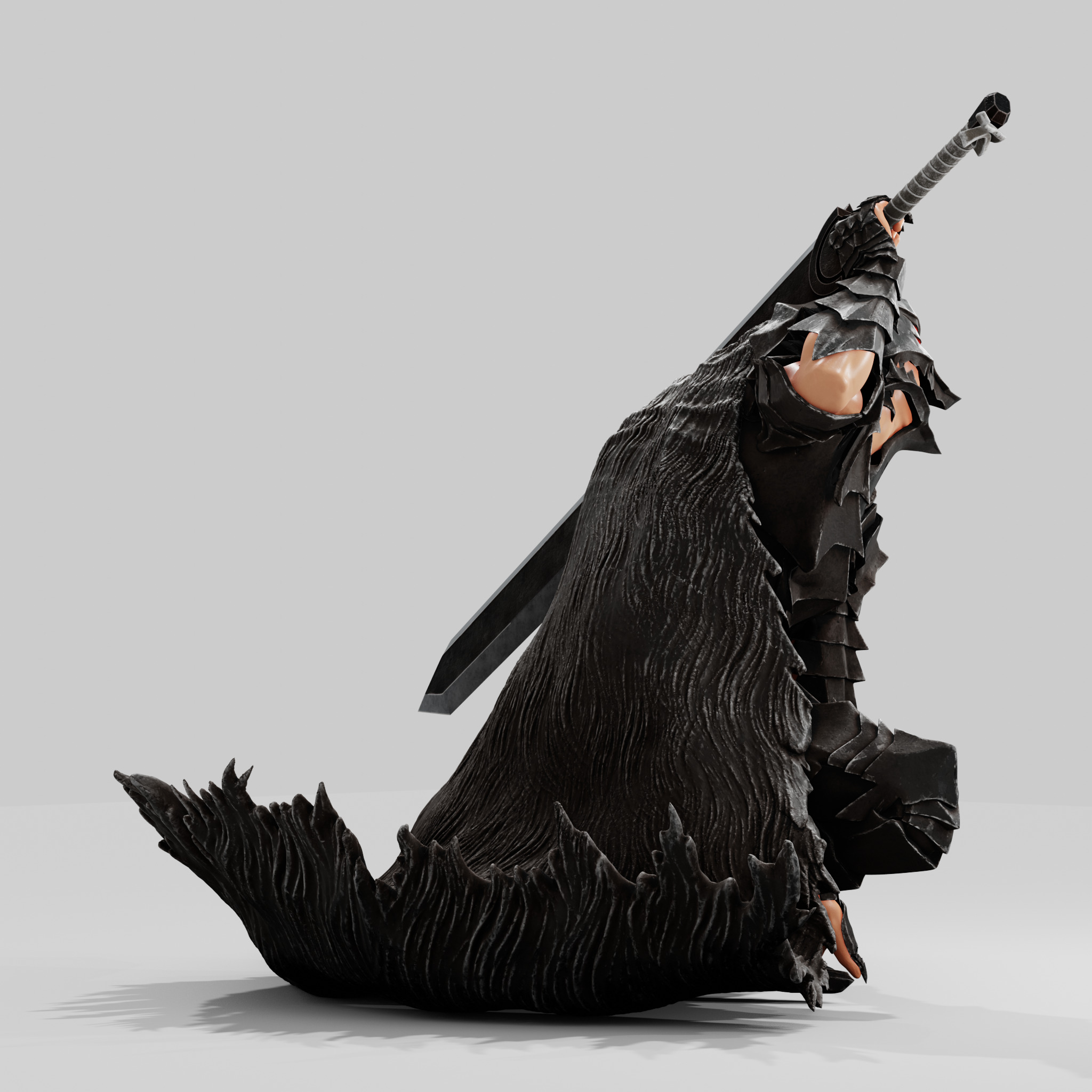 GUTS - BERSERK ARMOR WITH DRAGON SLAYER - FAN PRINT FIGURE 3D print model_6