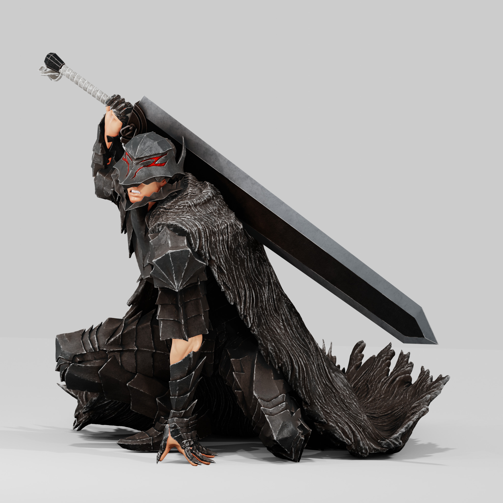 GUTS - BERSERK ARMOR WITH DRAGON SLAYER - FAN PRINT FIGURE 3D print model_17