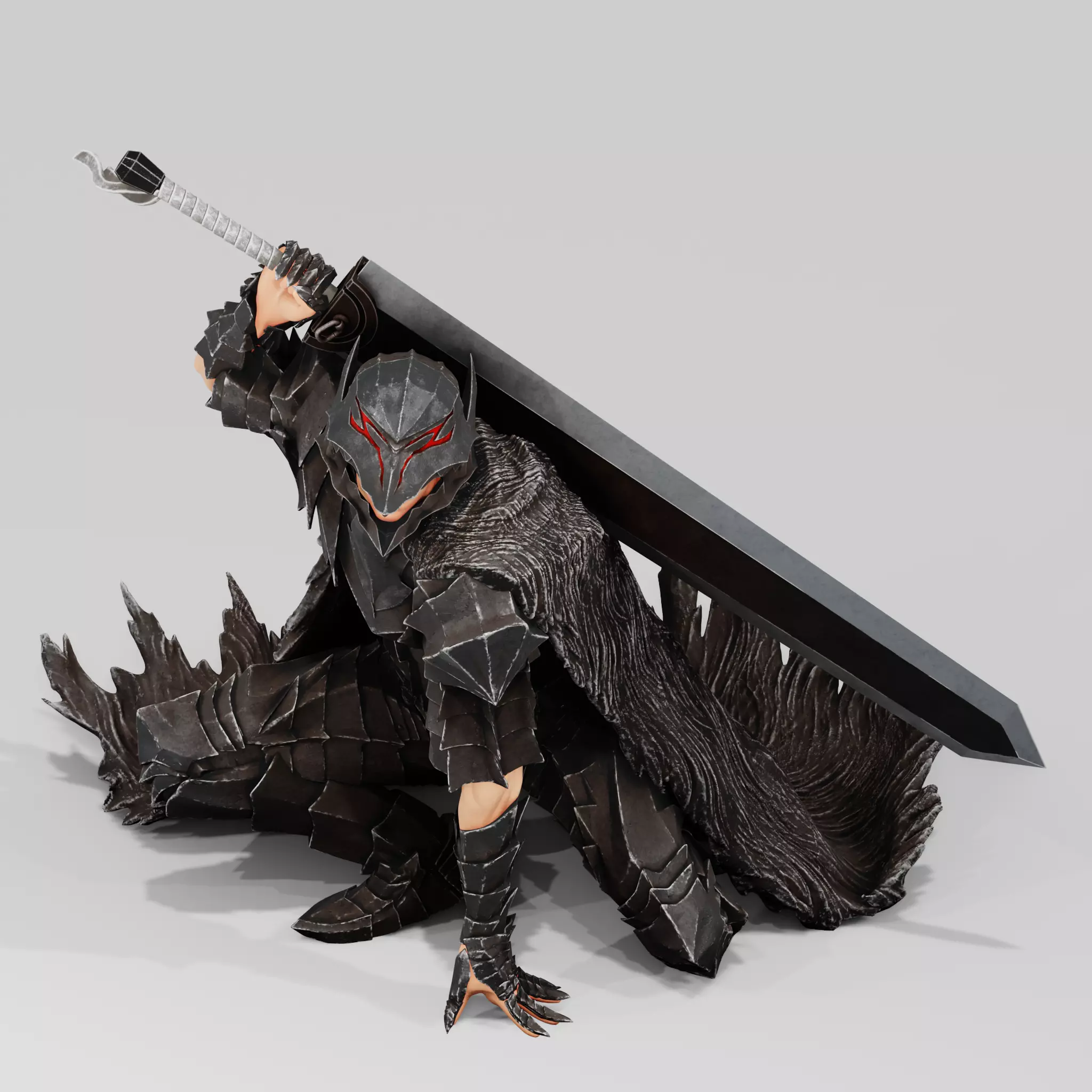 GUTS - BERSERK ARMOR WITH DRAGON SLAYER - FAN PRINT FIGURE 3D print model_0
