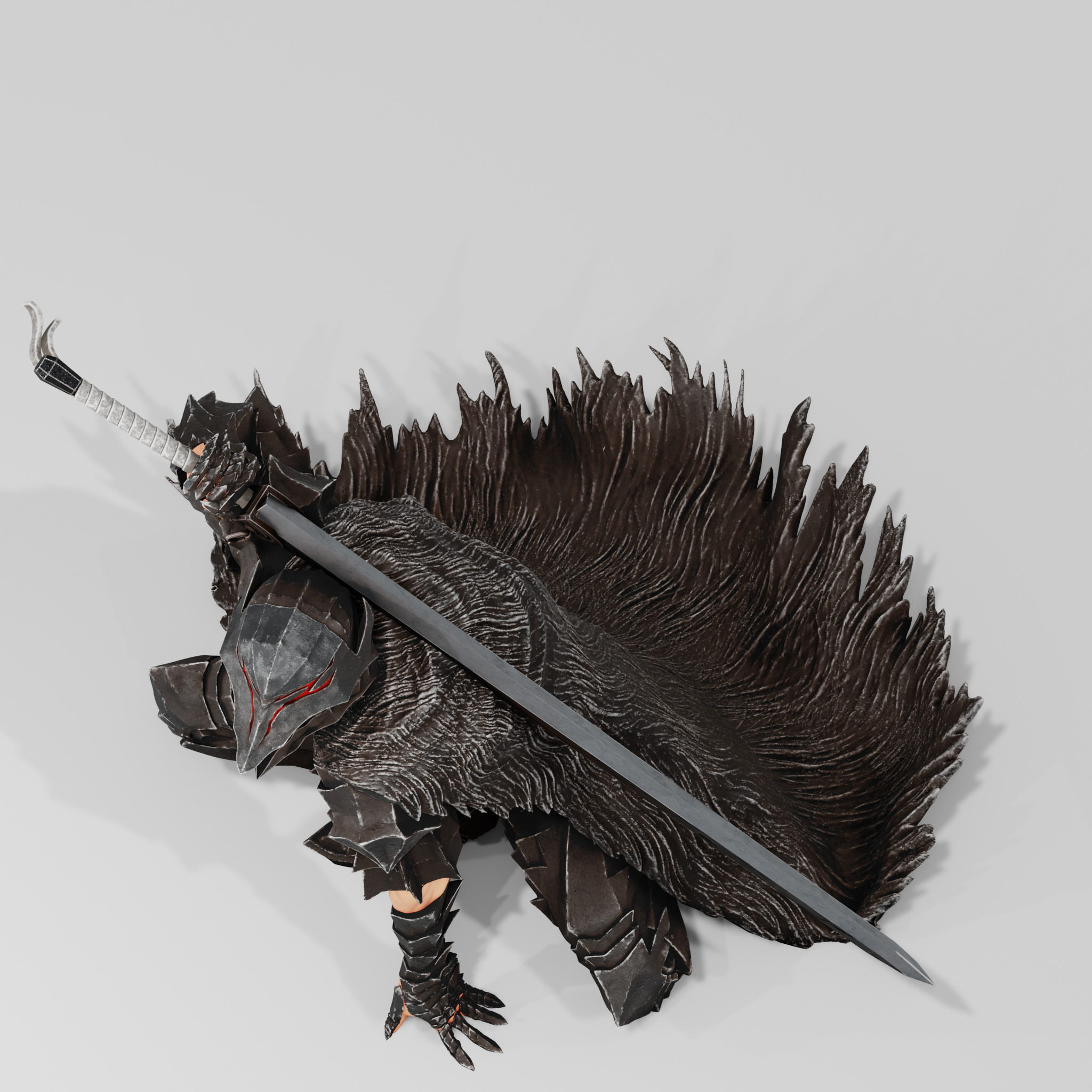 GUTS - BERSERK ARMOR WITH DRAGON SLAYER - FAN PRINT FIGURE 3D print model_16