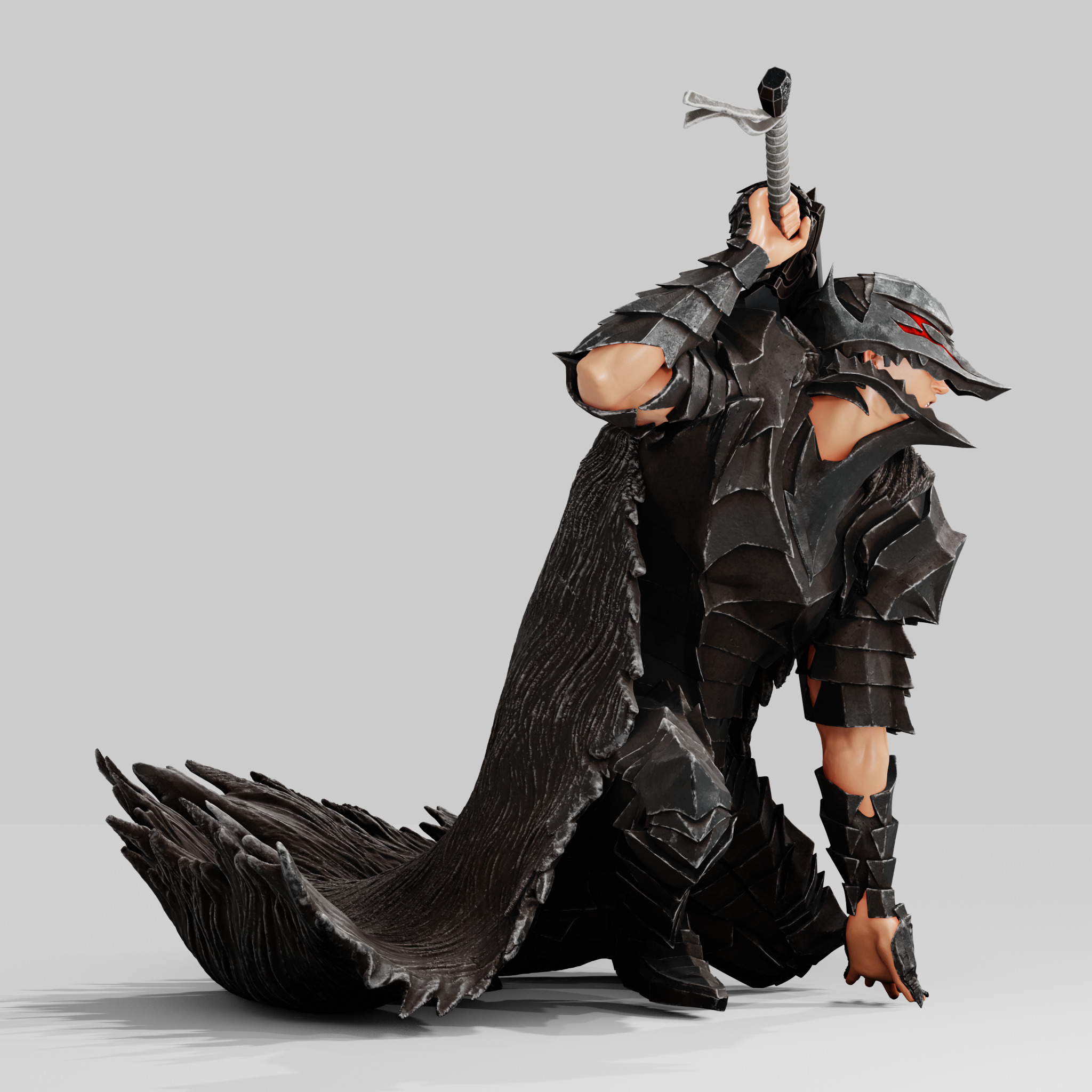 GUTS - BERSERK ARMOR WITH DRAGON SLAYER - FAN PRINT FIGURE 3D print model_2