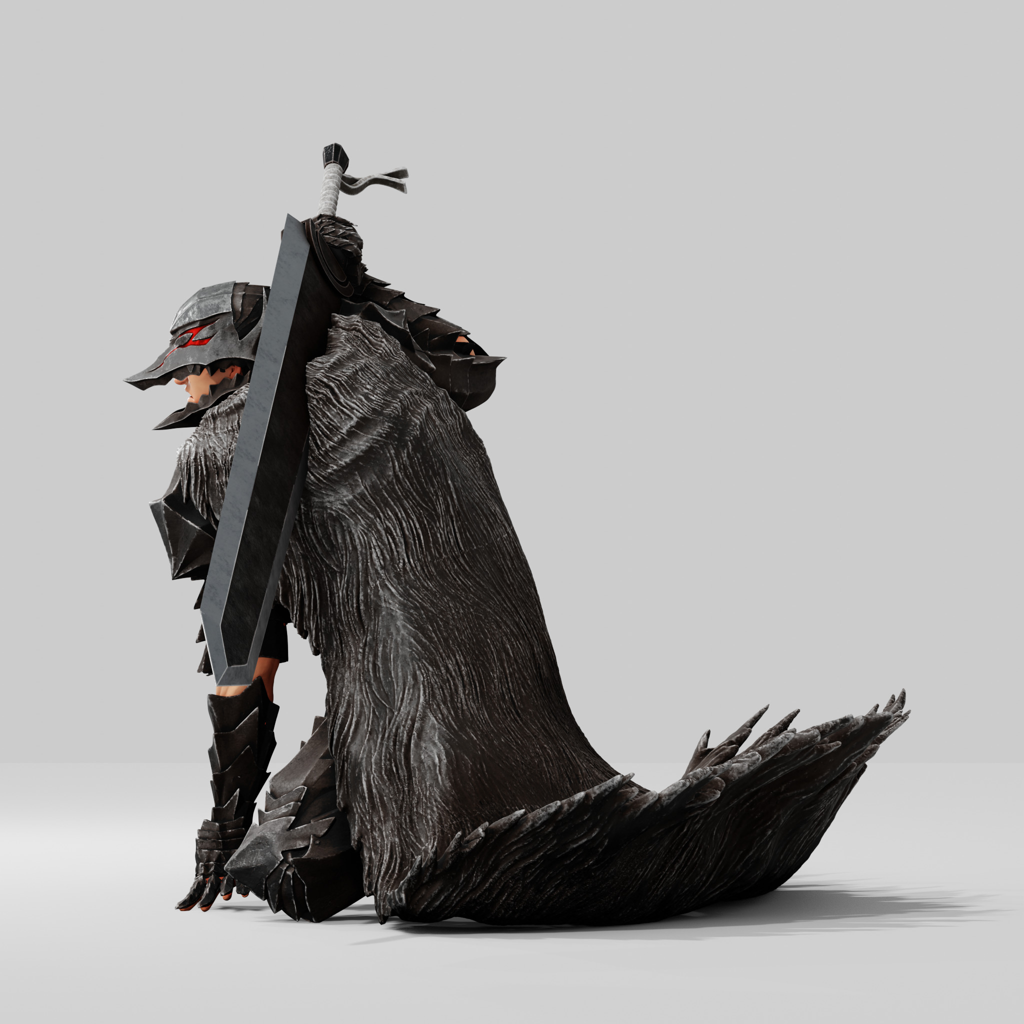 GUTS - BERSERK ARMOR WITH DRAGON SLAYER - FAN PRINT FIGURE 3D print model_4