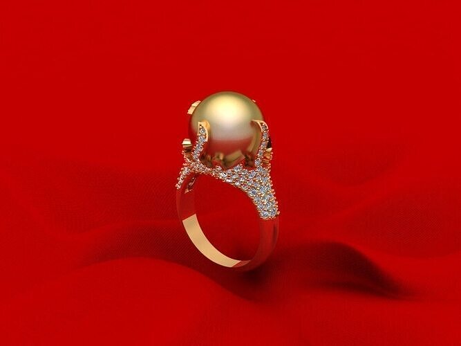 Pear Wedding Ring 181 3D print model