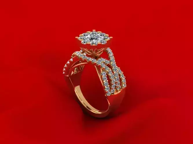 Wedding Ring Pav Set 176 