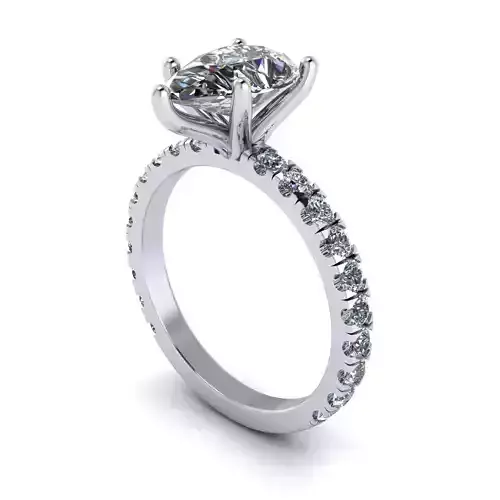 Pav Set Engagement Ring