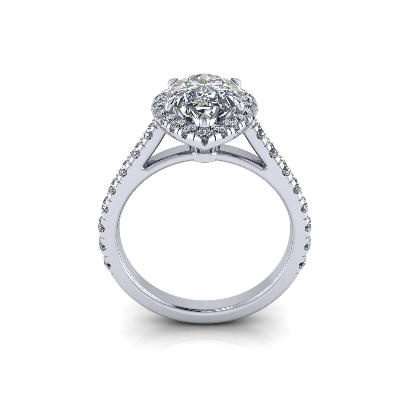 Pear Engagement Ring 3D print model_7