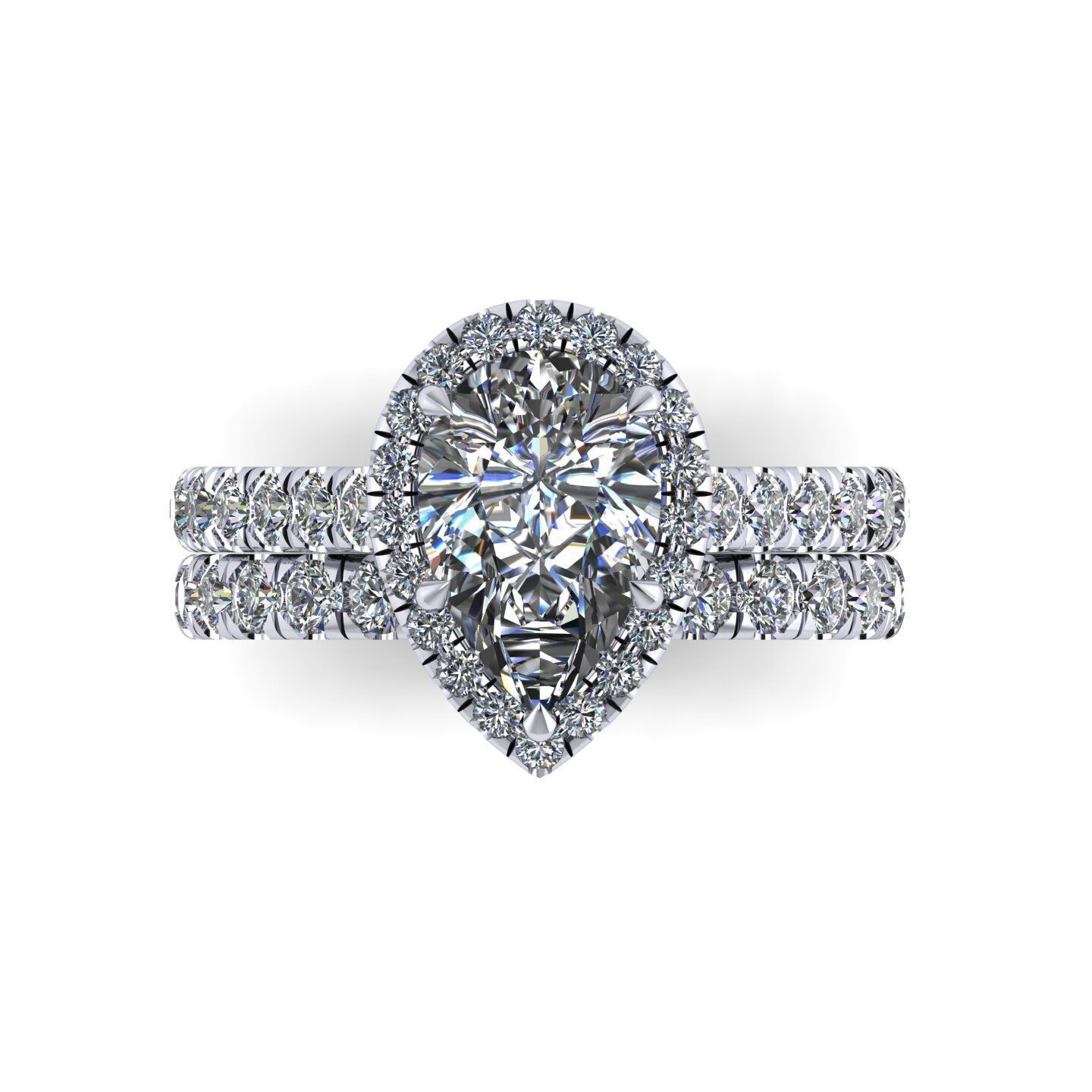 Pear Engagement Ring 3D print model_9