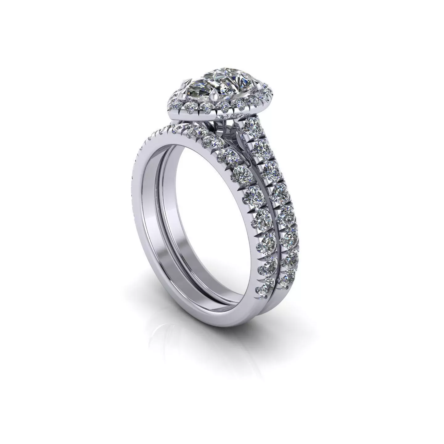 Pear Wedding Ring Size 5 3D print model_0