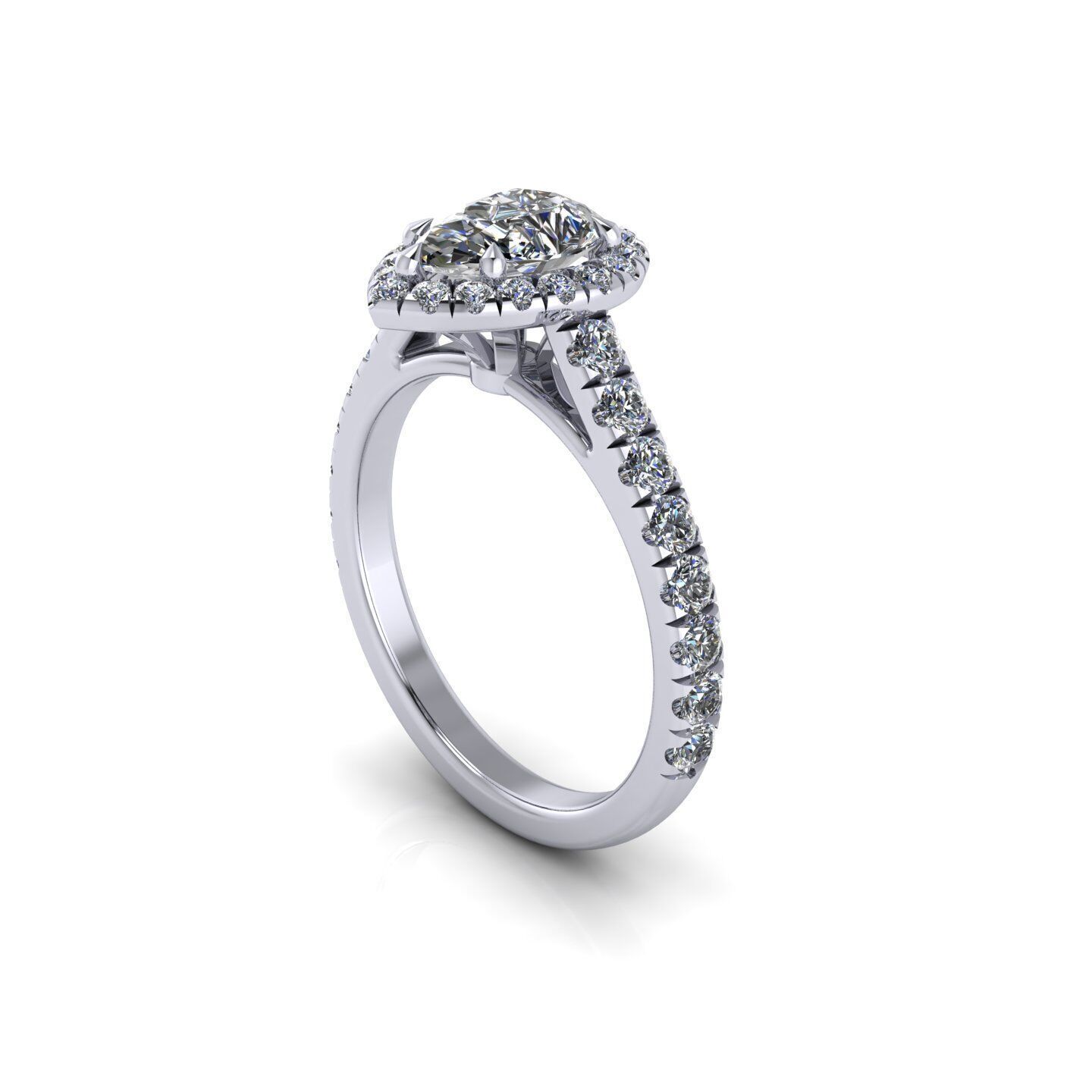 Pear Wedding Ring Size 5 3D print model_1