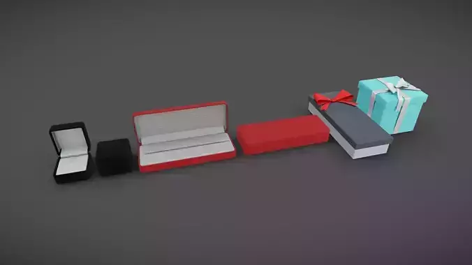 Jewelry Boxes 01 Low-poly 3D model