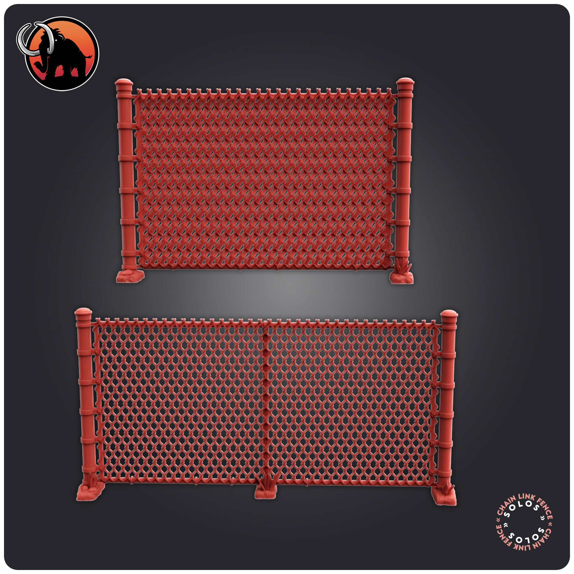 Chain Link Fence  3D print model_5