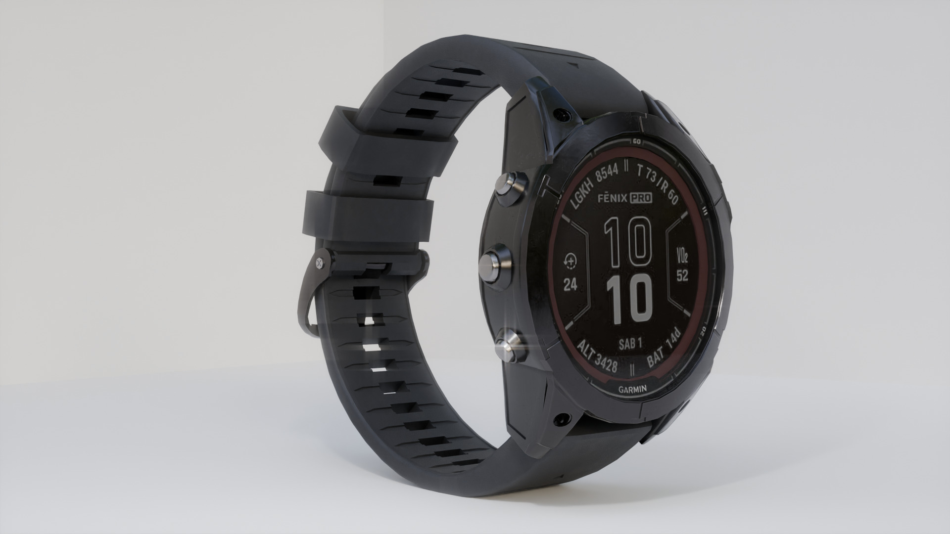 Garmin Fenix 7 Pro Style Smartwatch Exploded 3D Model Rip Off 3D model_4
