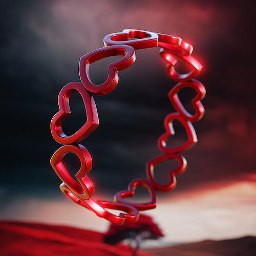 Open Heart Frame - Romantic Printable Jewelry Ring 77 3D print model