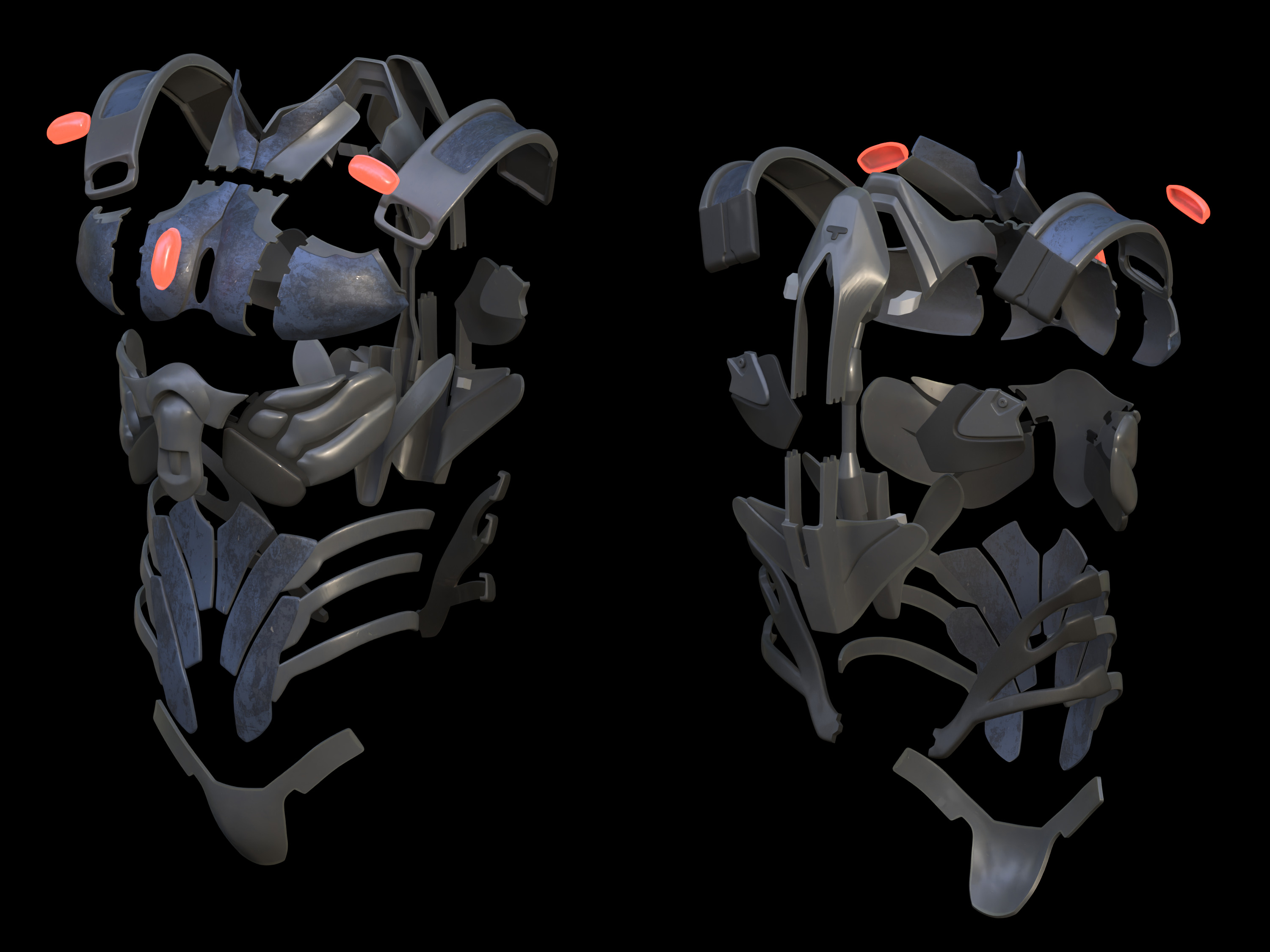 Ancient Human Combat Skin armor 3d print files 3D print model_3