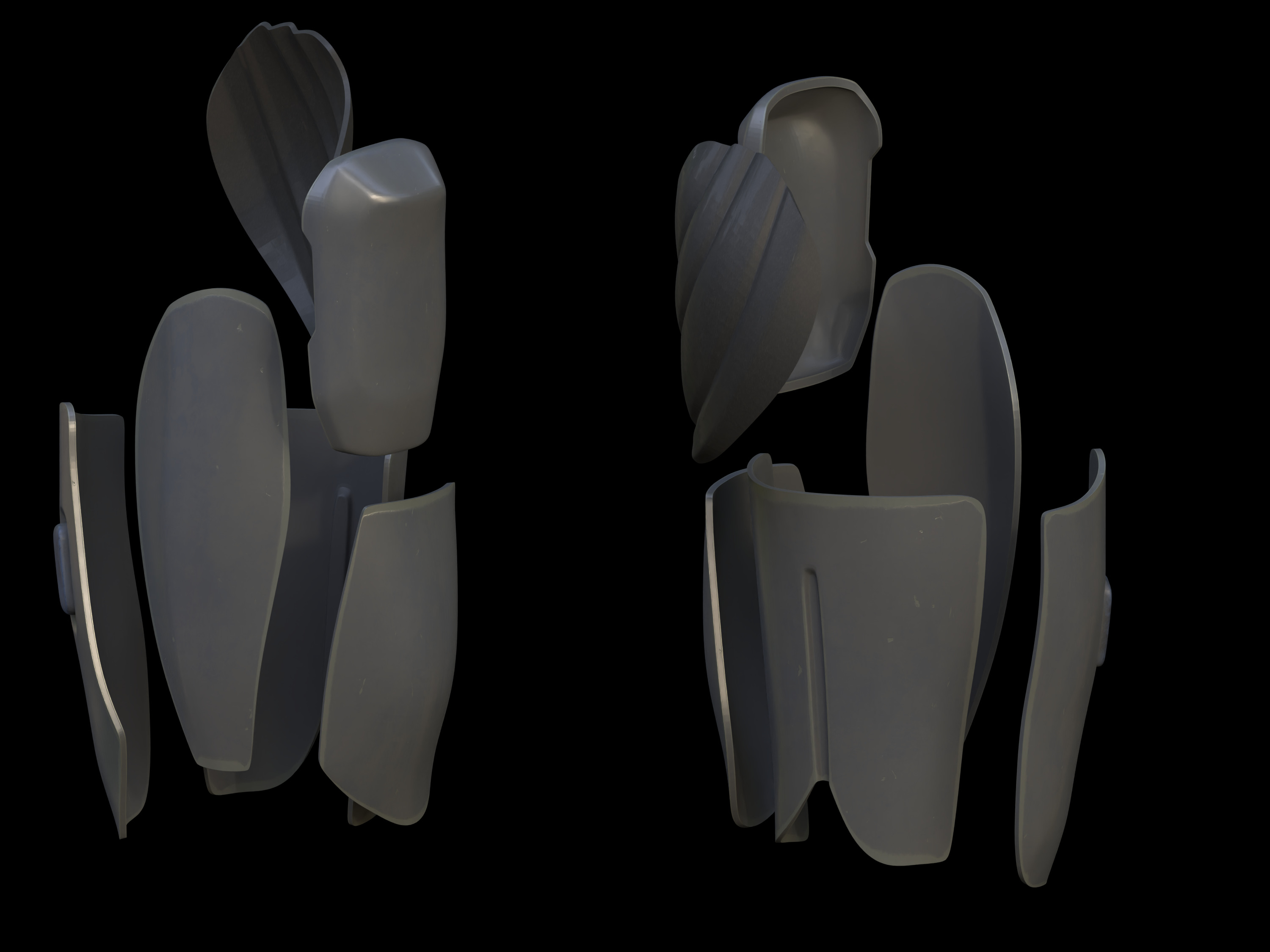 Ancient Human Combat Skin armor 3d print files 3D print model_5