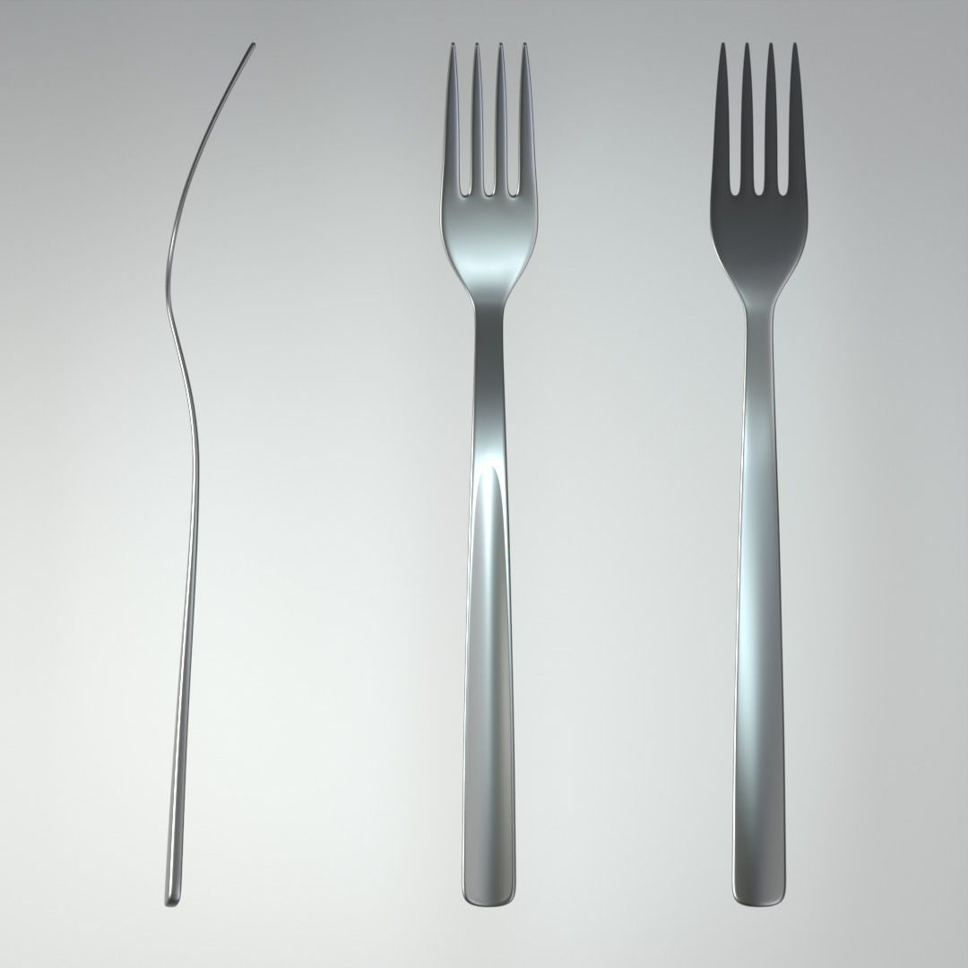 Silverware Low-poly 3D model_2