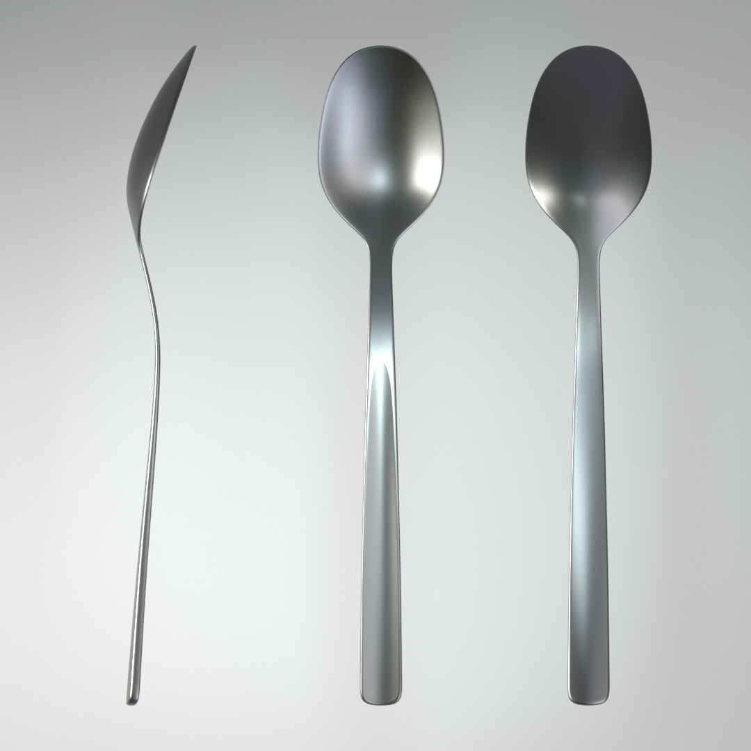 Silverware Low-poly 3D model_3