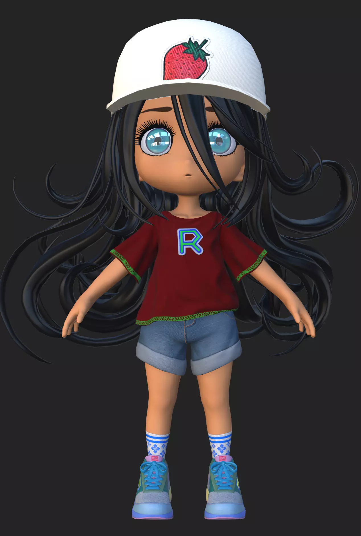 little girl 3 Low-poly 3D model