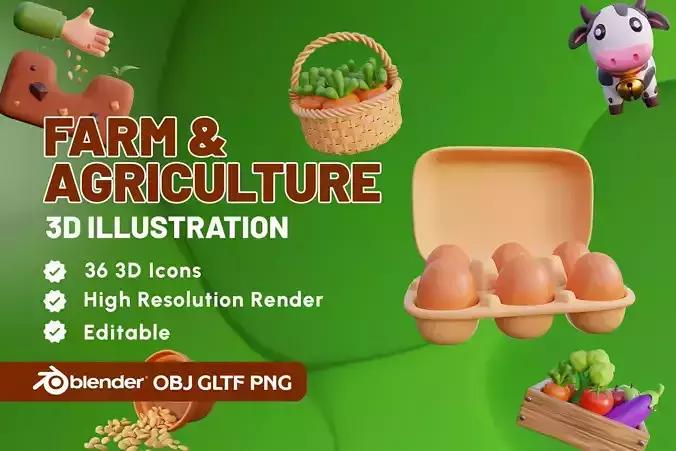 Agriculture 3D Illustration