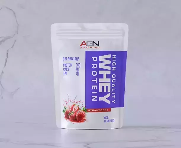 Whey Protein Pouch 3D model