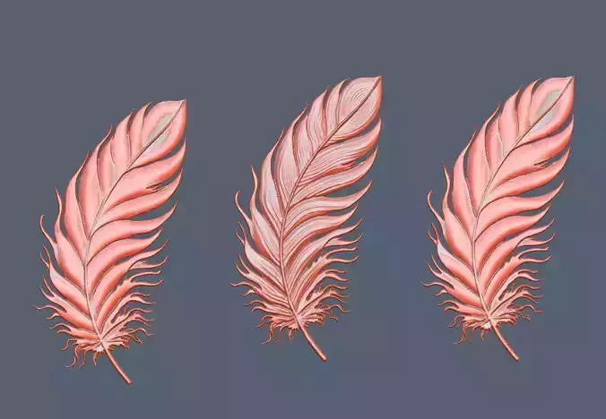Feather sculpture 3D printed feather STL