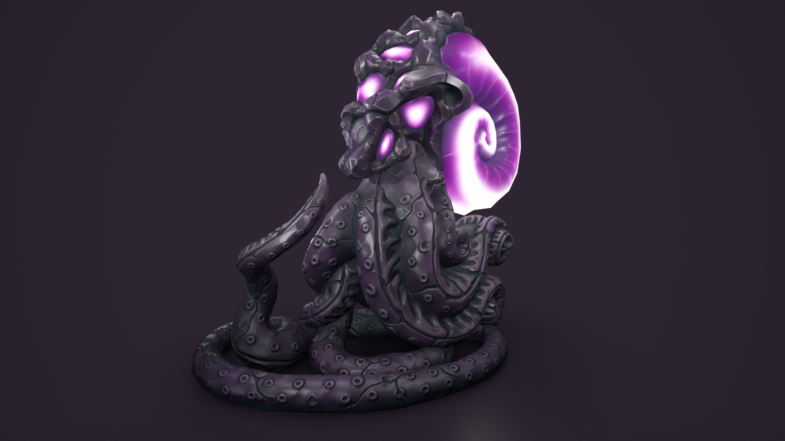 Ancient creature statue stone Low-poly 3D model_8