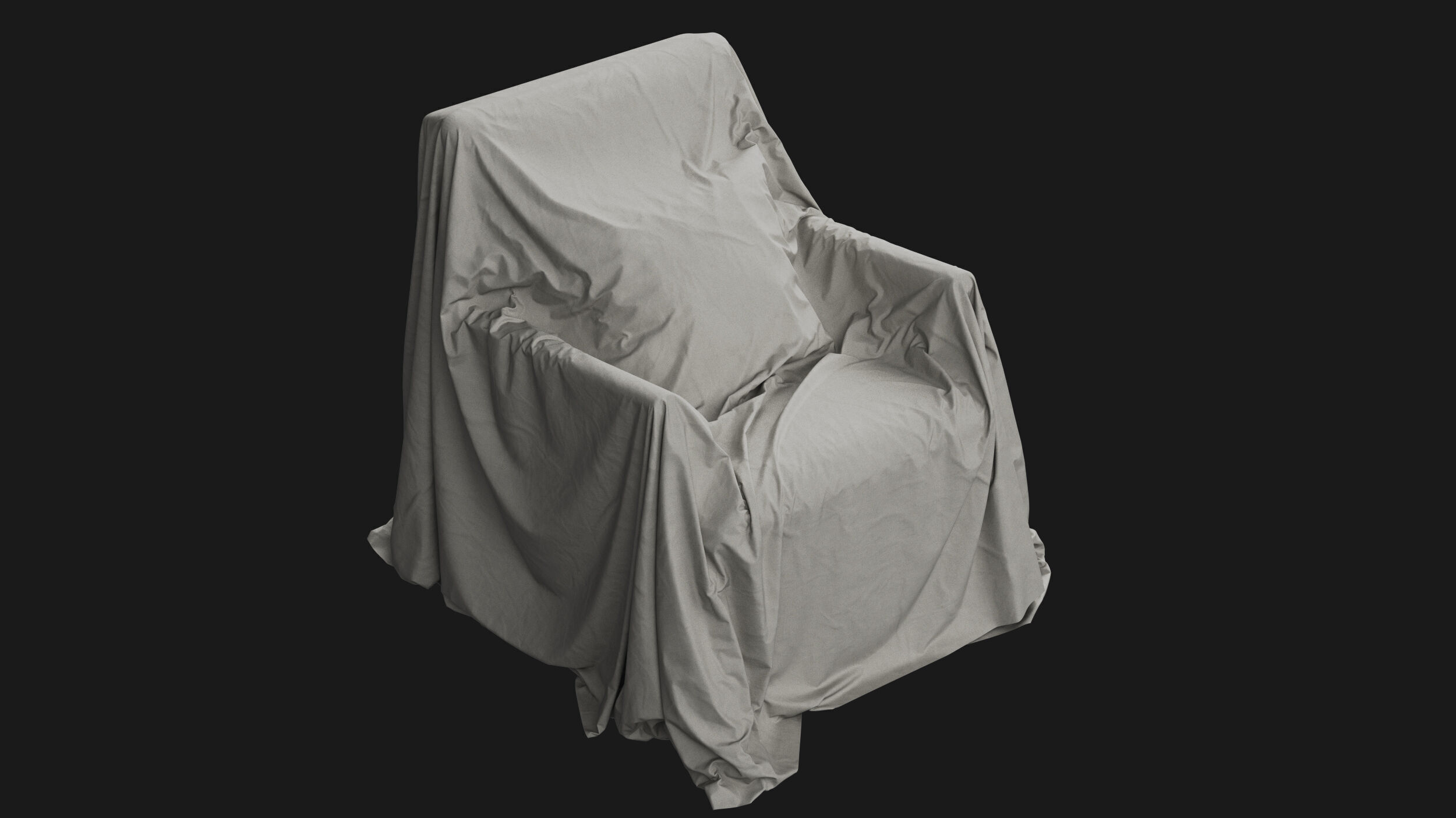 Covered Modern Armchair 01 3D model_3