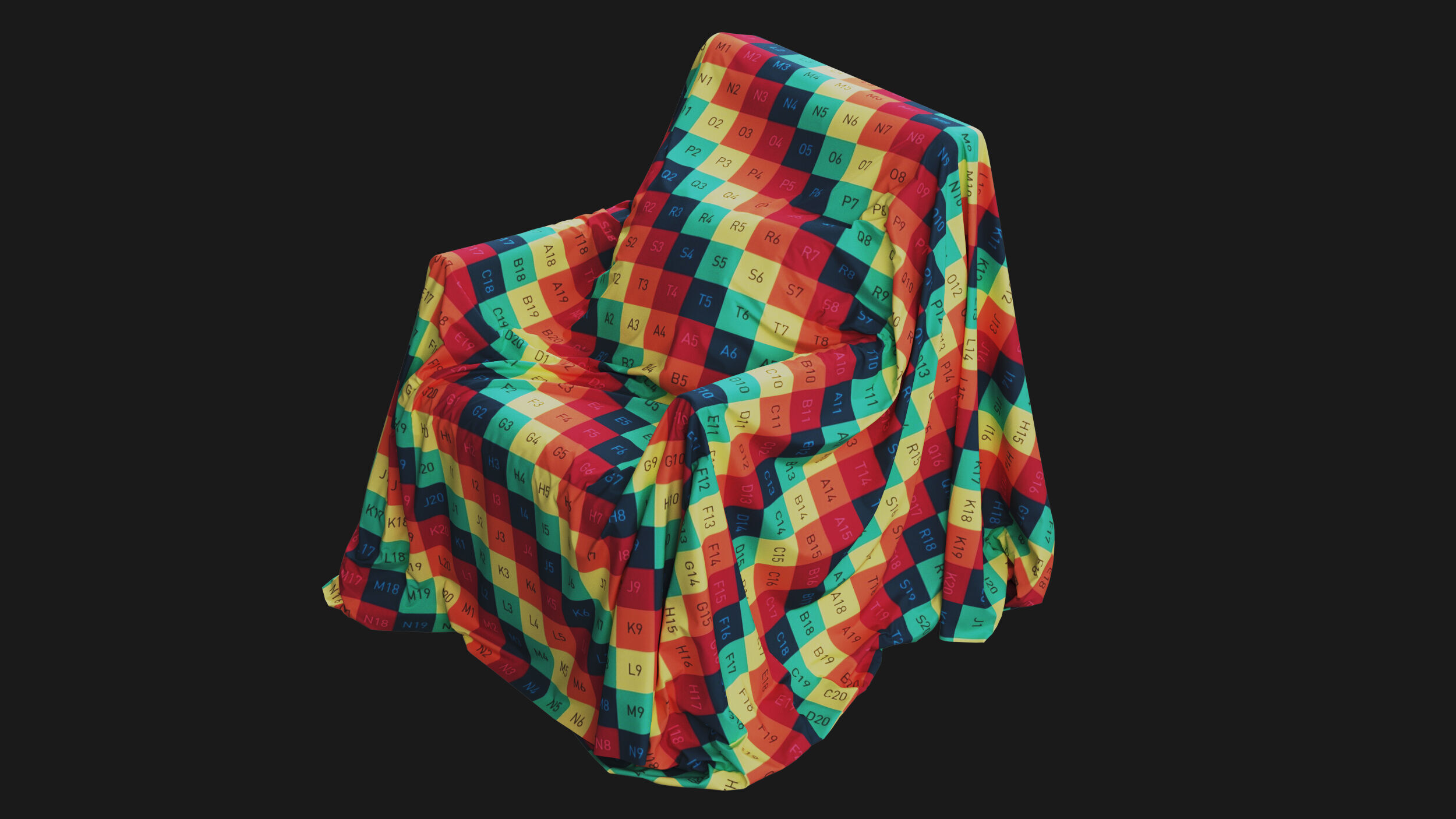 Covered Modern Armchair 01 3D model_9