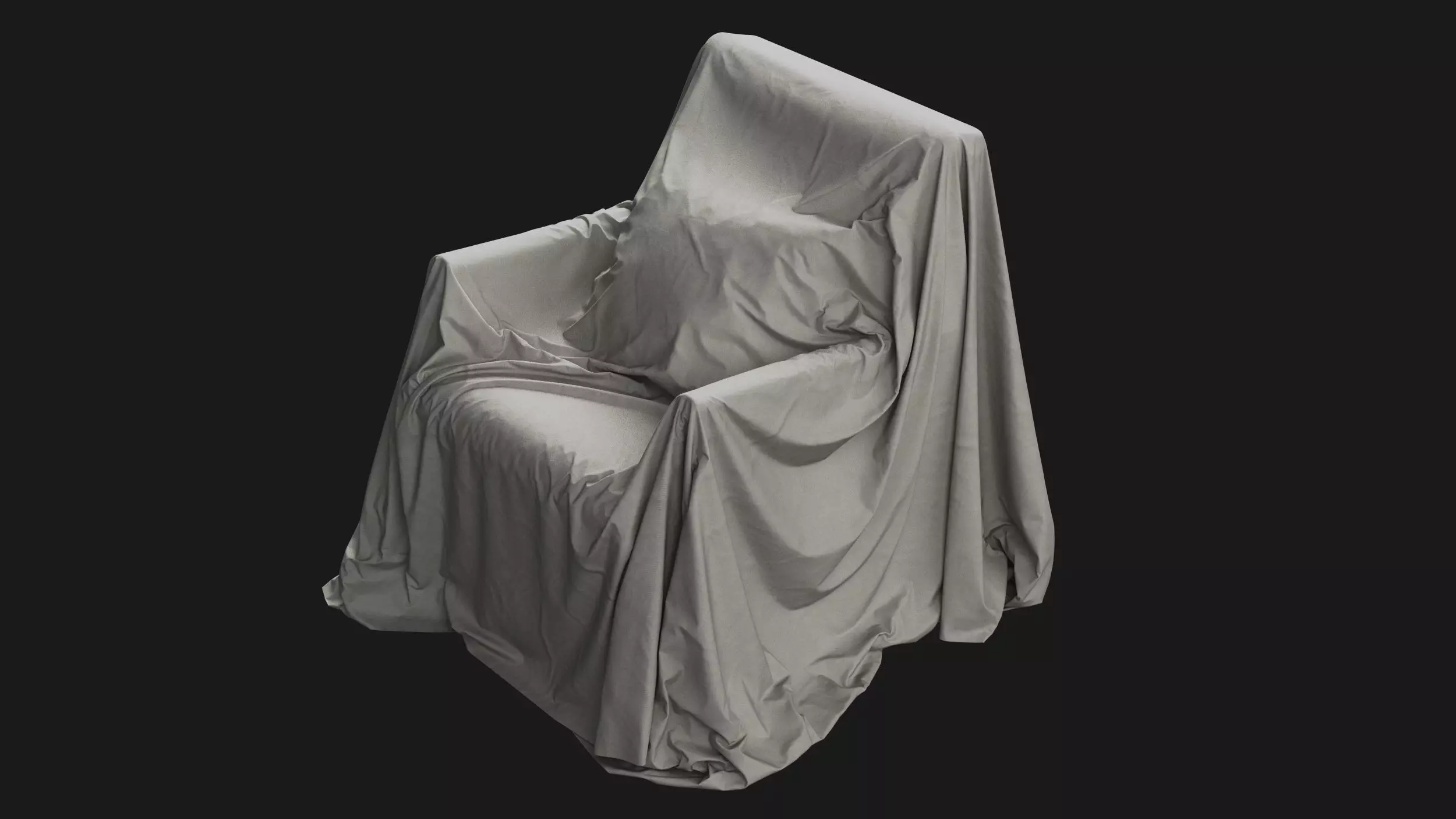 Covered Modern Armchair 01 3D model_0