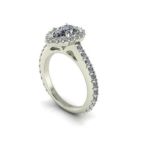 Pear Solid Love Wedding Ring Diamond Set V1 3D print model