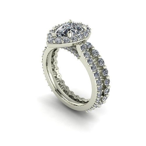 Engagement Ring Wedding Set WB-V2 3D print model