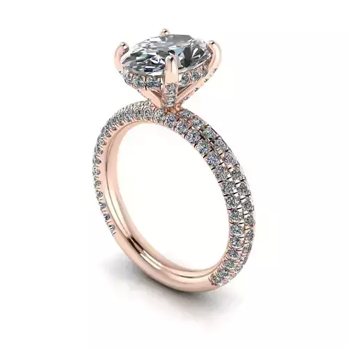 Pav Set Diamond Woman V2 Wedding Ring 3D print model