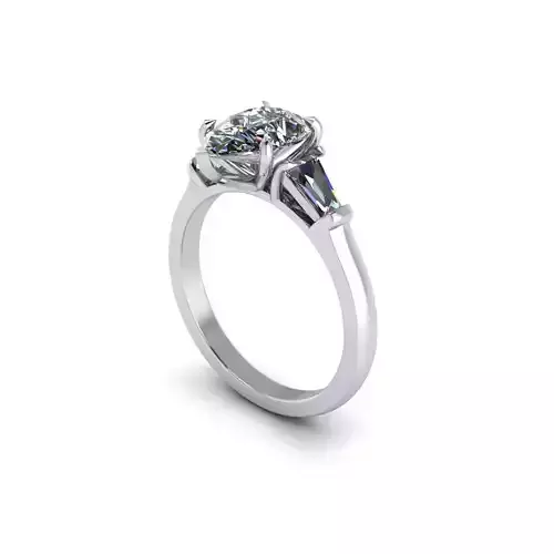 Pear Three Diamond Wedding Ring