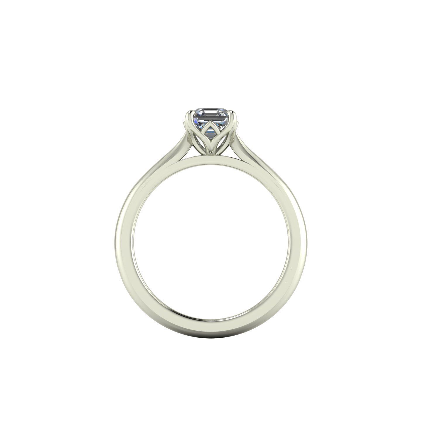 Solitaire Six Prong Wedding Ring 3D print model_1