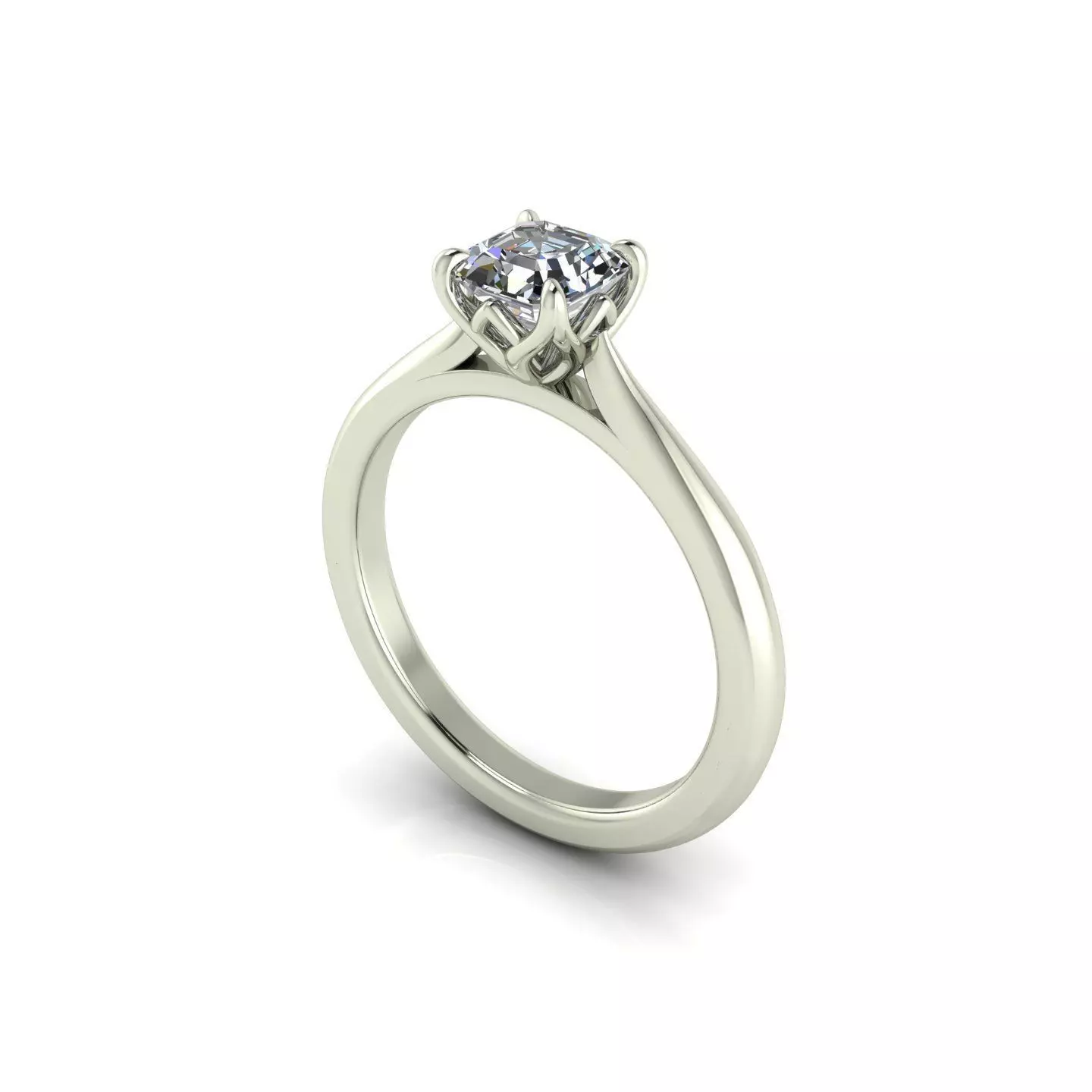Solitaire Six Prong Wedding Ring 3D print model_0
