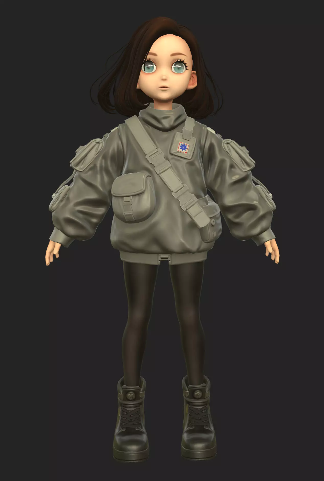 cute girl 2 Low-poly 3D model