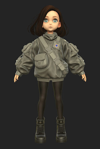 cute girl 2 Low-poly 3D model
