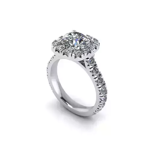 Tension Diamond Woman Wedding Ring 3D print model