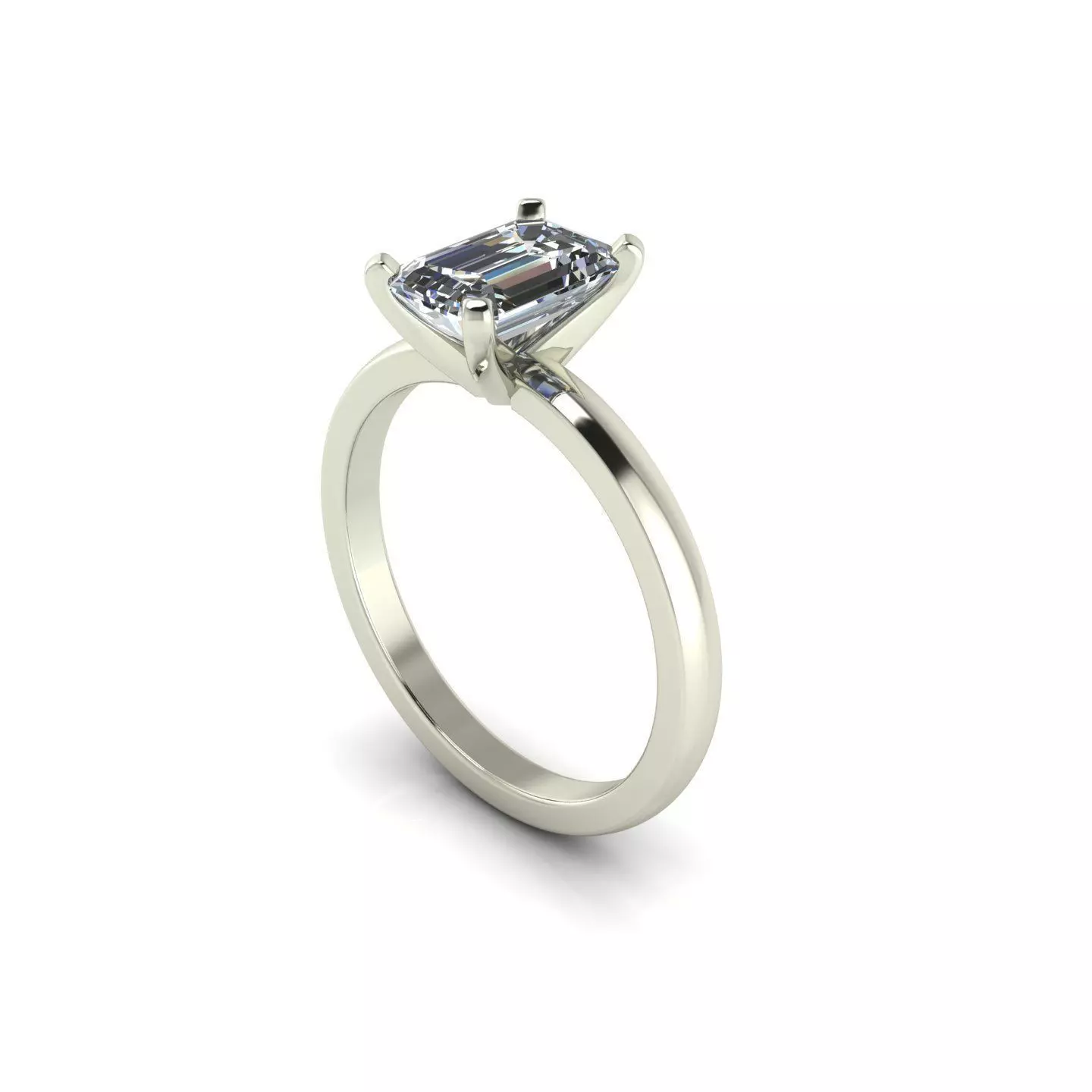 One Stone Emerald Wedding Ring 3D print model