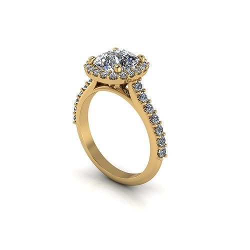 One Row Woman Wedding Ring 3D print model