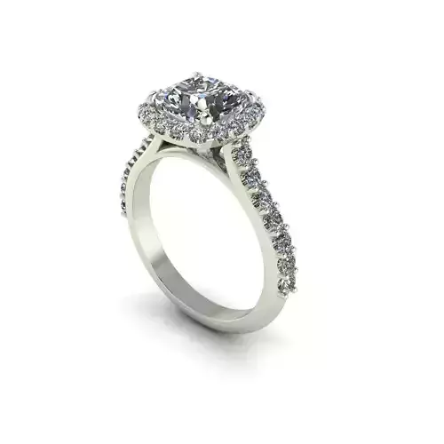 Tension Diamond Wedding Ring 3D print model