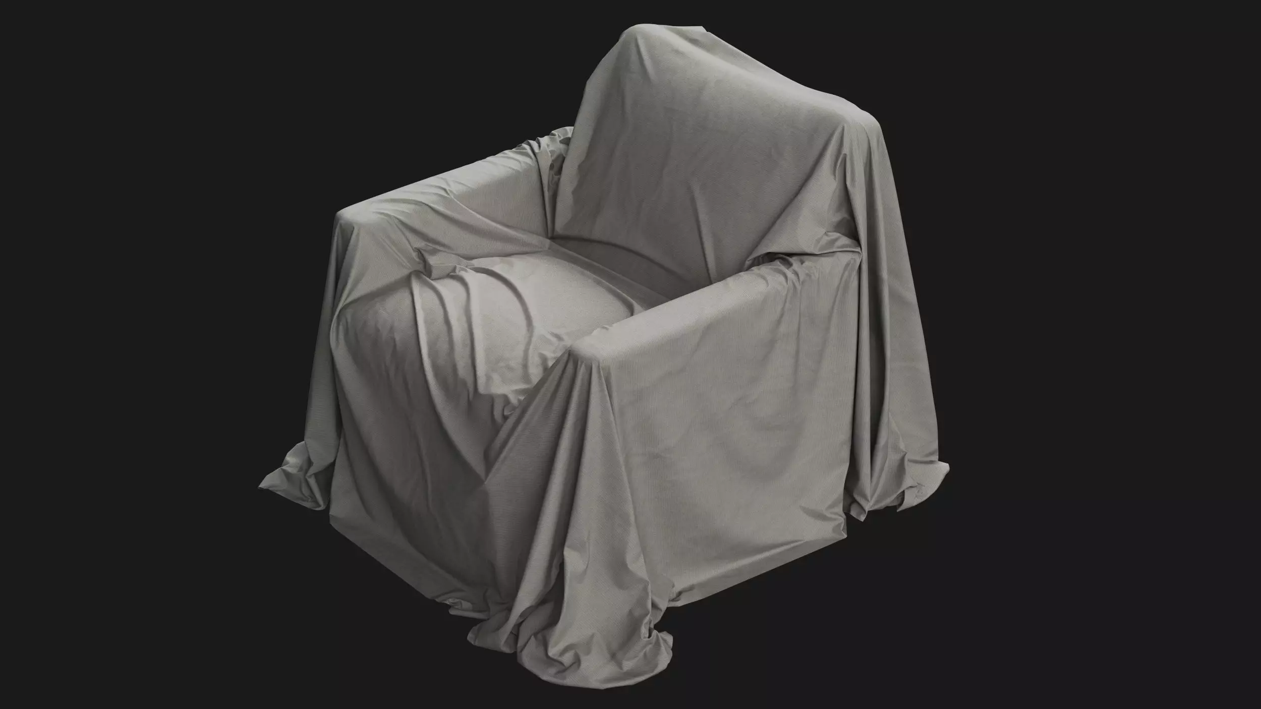 Covered Modern Armchair 02 3D model_0