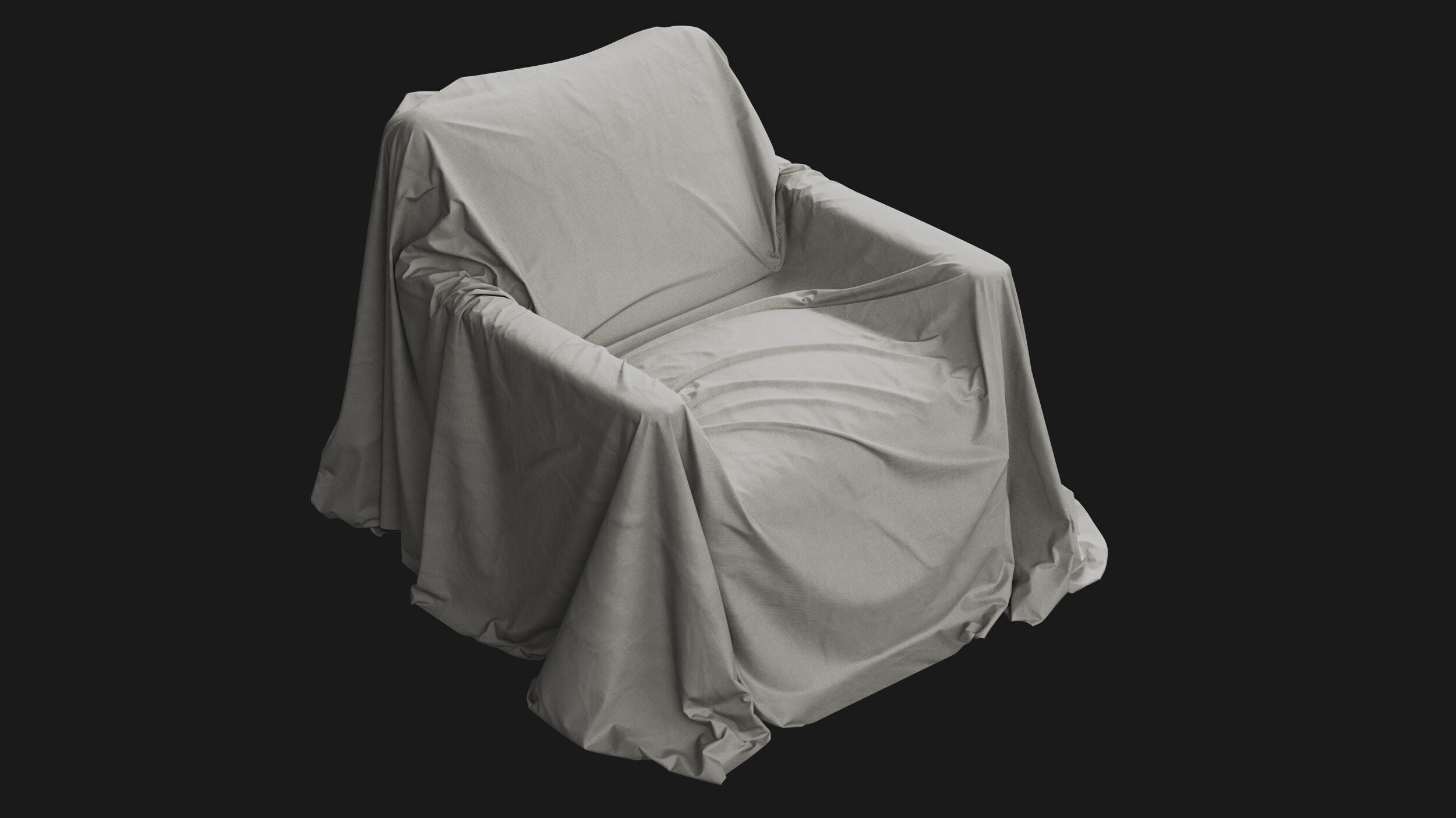 Covered Modern Armchair 02 3D model_3