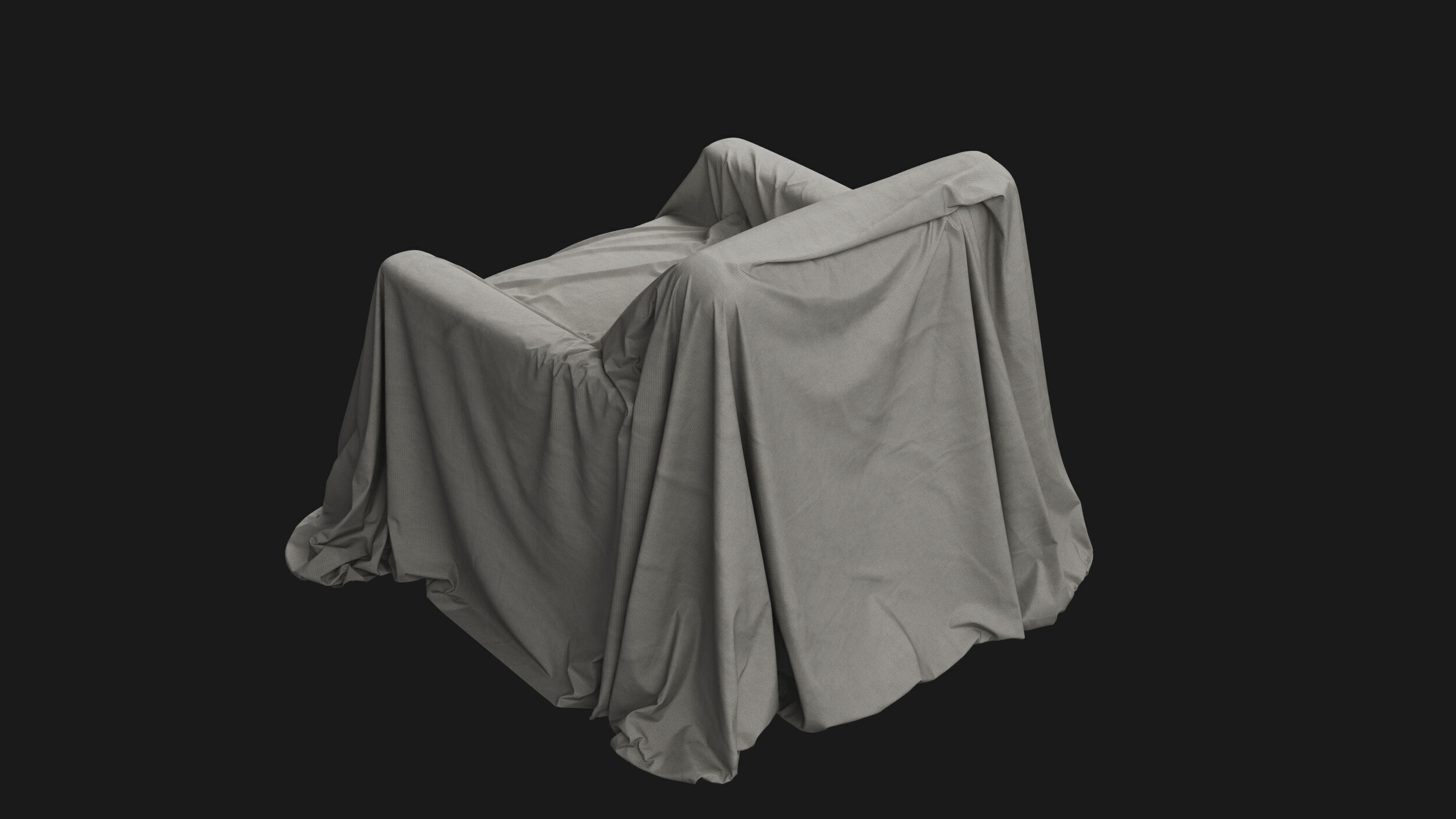 Covered Modern Armchair 02 3D model_1